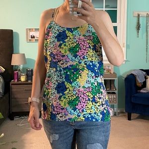 J.‎ Crew Multicolor Floral Racerback Cami Tank Top Size 6 Resortwear Bright